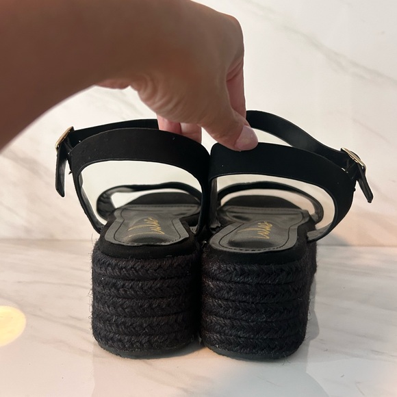 Lulus Espadrilles Sandals Black Platform Size 9 Ankle Strap Adjustable - Picture 2 of 13